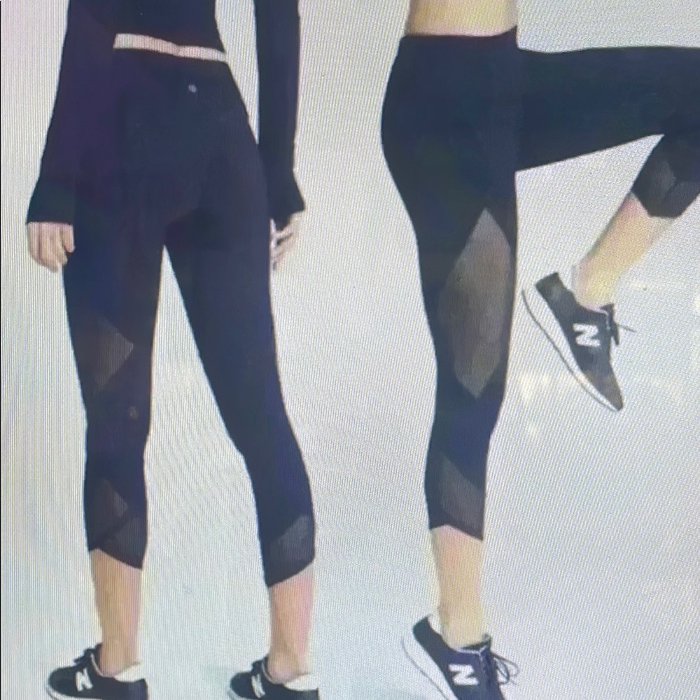 Black Mesh Panel Leggings